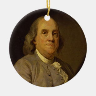 Benjamin Franklin by Joseph-Siffred Duplessis Ceramic Tree Decoration