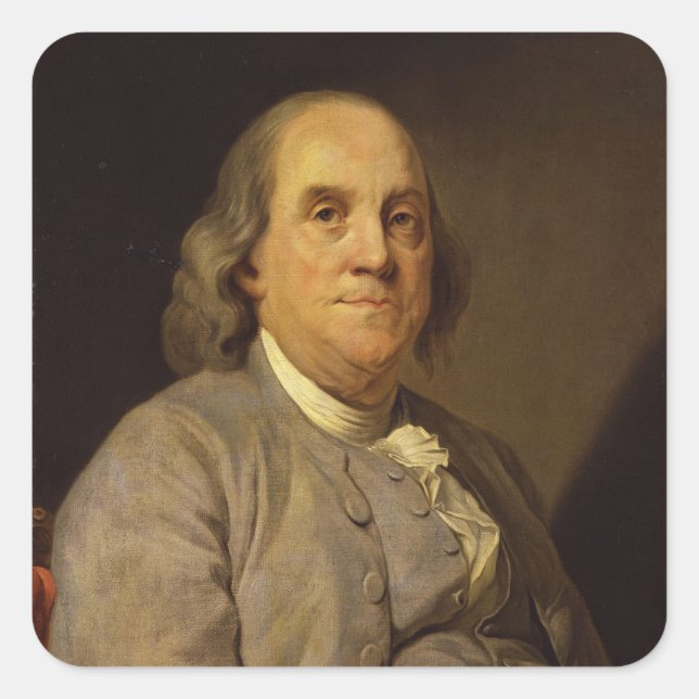 Benjamin Franklin by Joseph Siffred Duplessis Square Sticker (Front)
