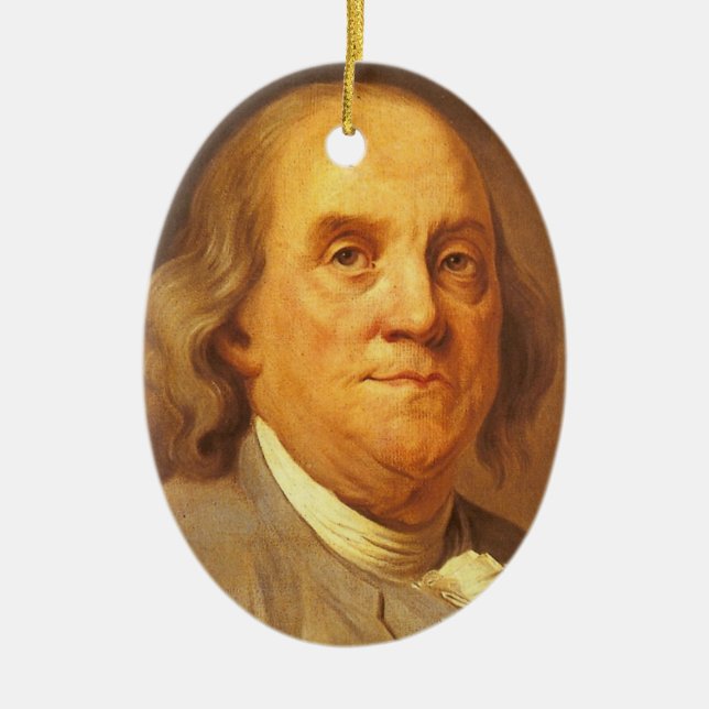 Benjamin Franklin Ceramic Tree Decoration (Front)