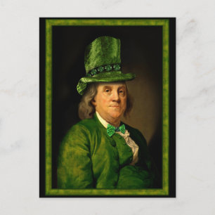 Benjamin Franklin Clover St Patrick's Day Postcard