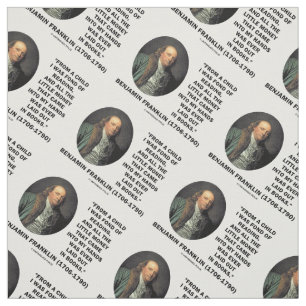 Benjamin Franklin Fond Of Reading Money Quote Fabric