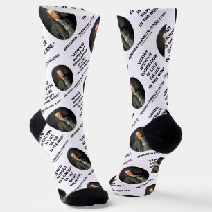 Benjamin Franklin Genius Without Education Quote Socks