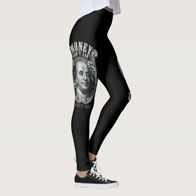 Benjamin Franklin hand drawn design Leggings (Right)