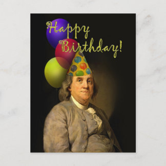 Benjamin Franklin Happy Birthday Postcard