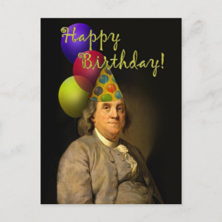 Benjamin Franklin Happy Birthday Postcard