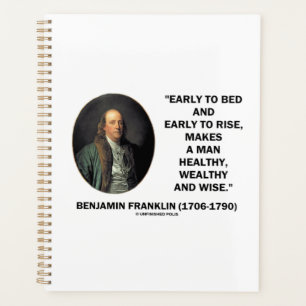 Benjamin Franklin Healthy Wealthy Wise Quote Planner
