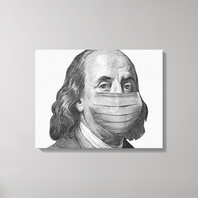 Benjamin Franklin in mask Canvas Print (Front)