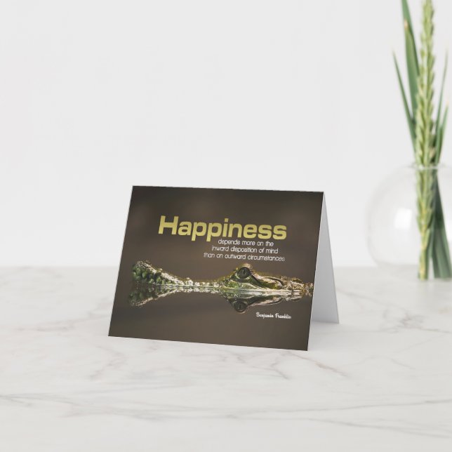 Benjamin Franklin Inspirational Quote "Happiness" Thank You Card (Front)