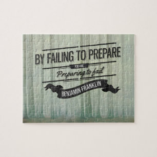 Benjamin Franklin Inspirational Quote "Prepare" Jigsaw Puzzle