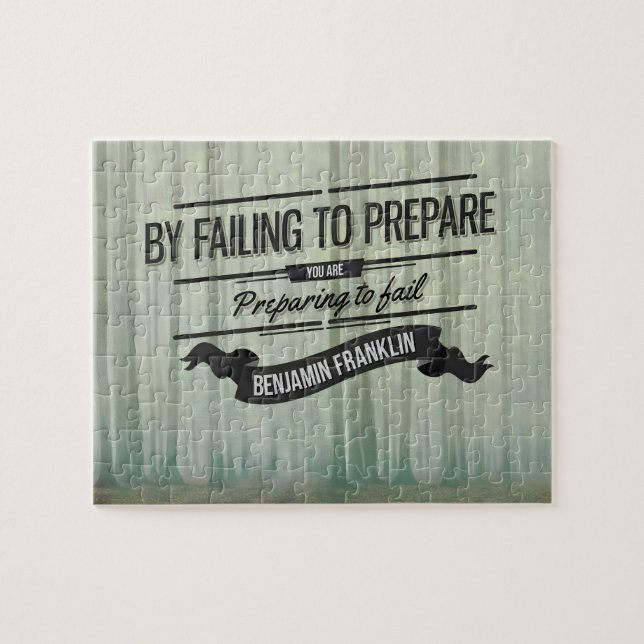 Benjamin Franklin Inspirational Quote "Prepare" Jigsaw Puzzle (Horizontal)