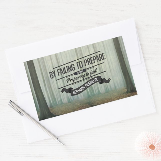 Benjamin Franklin Inspirational Quote "Prepare" Rectangular Sticker (Envelope)