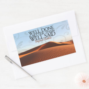 Benjamin Franklin Inspirational Quote "Well done" Rectangular Sticker
