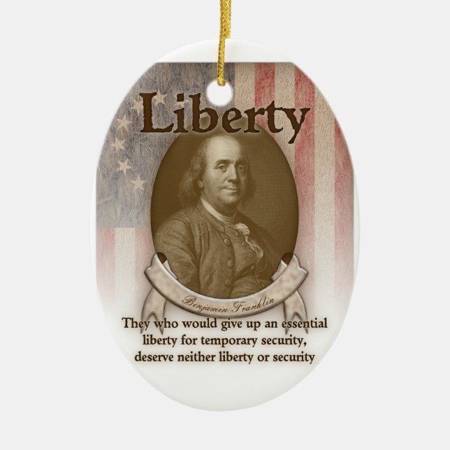 Benjamin Franklin – Liberty Ceramic Tree Decoration (Front)