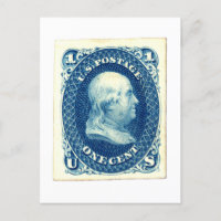 Benjamin Franklin One Cent US Postage Stamp