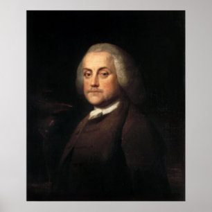 BENJAMIN FRANKLIN Portrait by Benjamin Wilson Poster