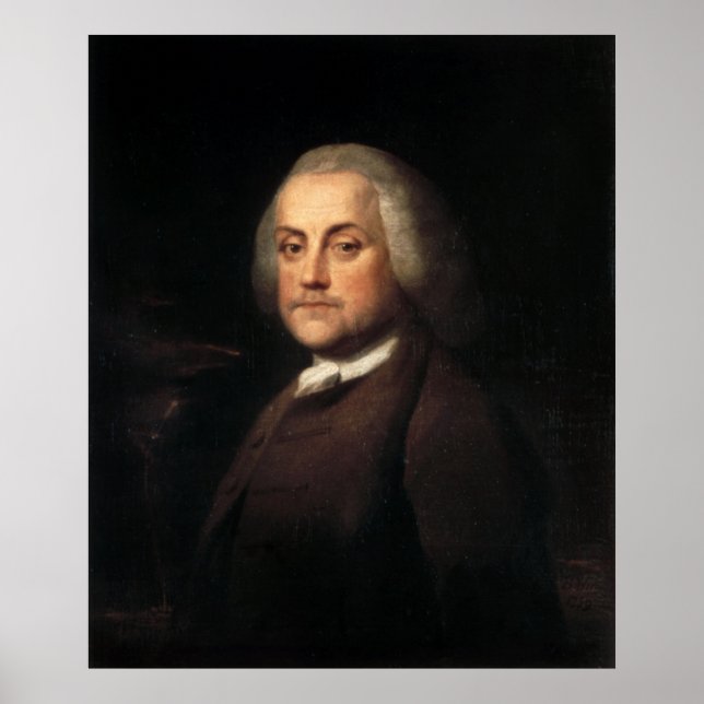 BENJAMIN FRANKLIN Portrait by Benjamin Wilson Poster (Front)
