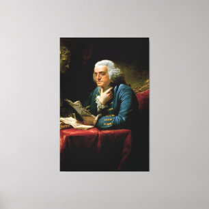Benjamin Franklin Portrait by David Martin 1767 Canvas Print