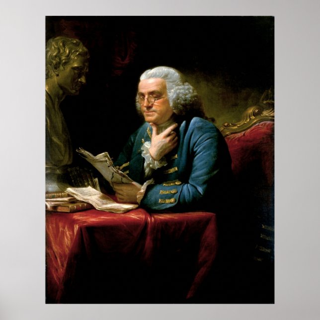 BENJAMIN FRANKLIN Portrait by David Martin Poster (Front)
