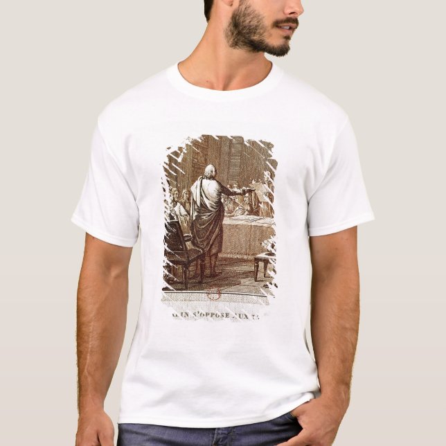 Benjamin Franklin Presenting his Opposition T-Shirt (Front)