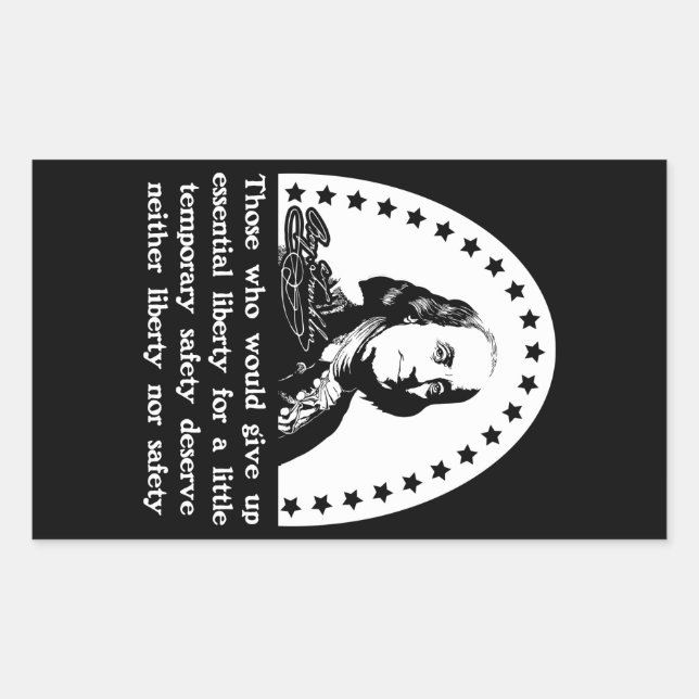 Benjamin Franklin Quote - Patriotic Stickers (Front)