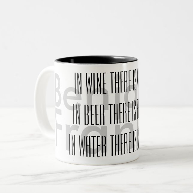 Benjamin Franklin Quote TTM Two-Tone Coffee Mug (Front Left)