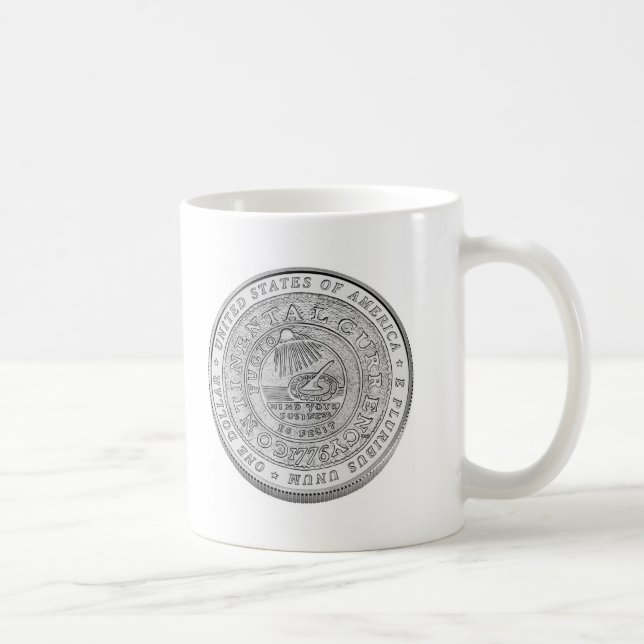 Benjamin Franklin Silver Coin Coffee Mug (Right)
