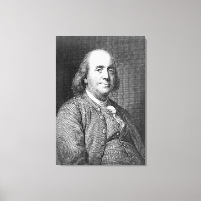Benjamin Franklin usa president history portrait f Canvas Print (Front)