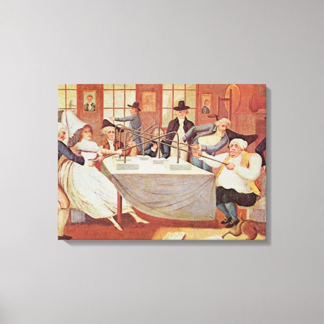 Benjamin Franklin's experiments with electricity Canvas Print (Front)