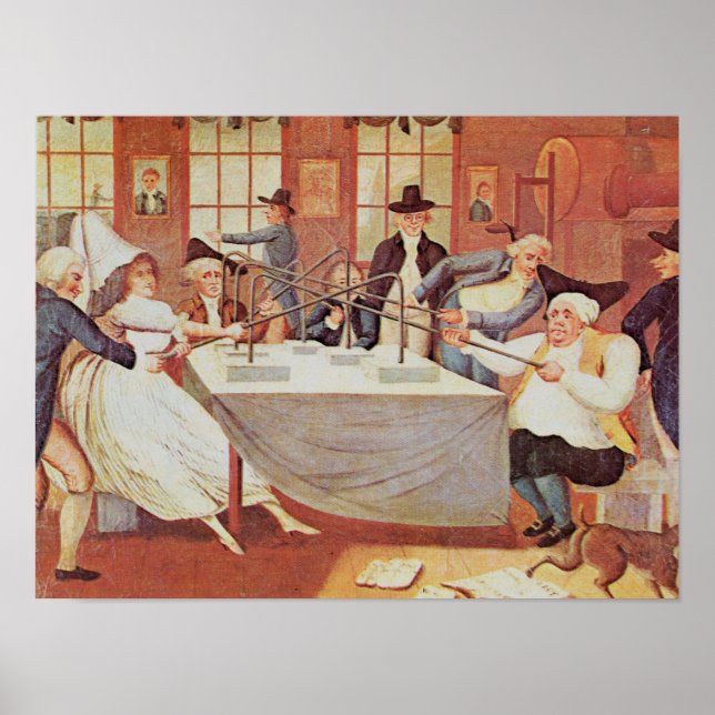 Benjamin Franklin's experiments with electricity Poster (Front)