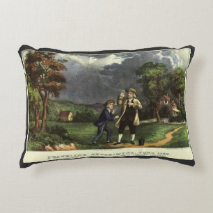 Benjamin Franklin's Kite and Lightning Experiment Decorative Cushion
