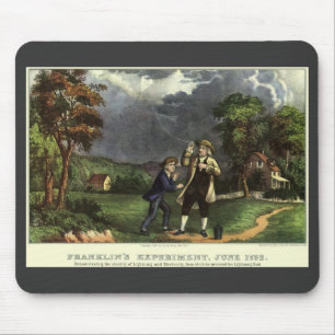 Benjamin Franklin's Kite and Lightning Experiment Mouse Mat