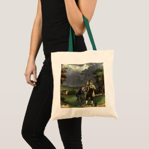 Benjamin Franklin's Kite and Lightning Experiment Tote Bag