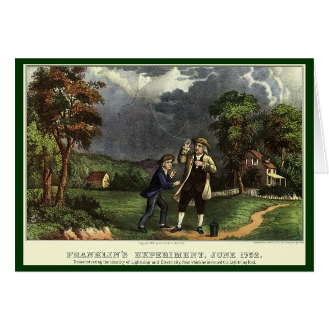 Benjamin Franklin's Lightning with Kite Experiment (Front Horizontal)