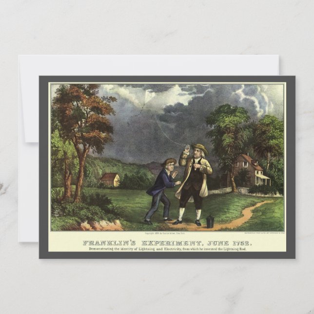 Benjamin Franklin's Lightning with Kite Experiment (Front)