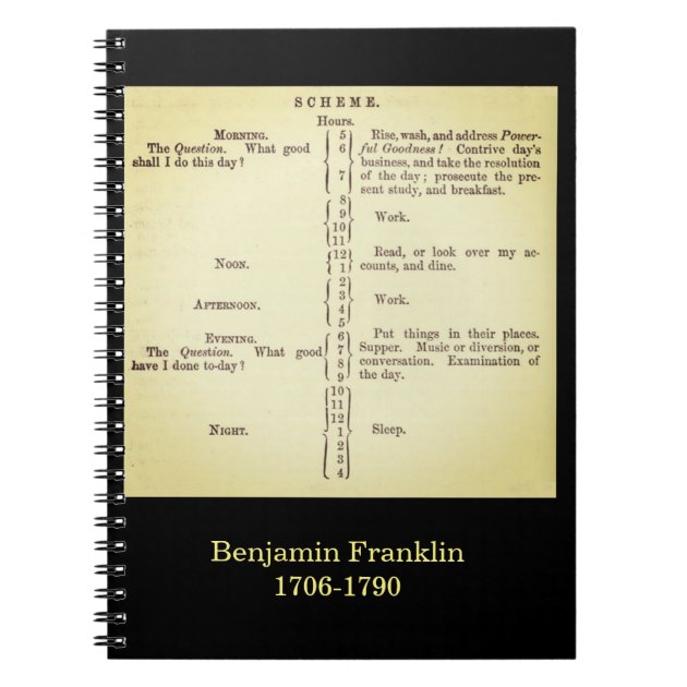 benjamin franklin daily schedule pdf