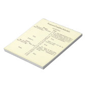 Benjamin Franklin's Schedule Planner notepad (Rotated)
