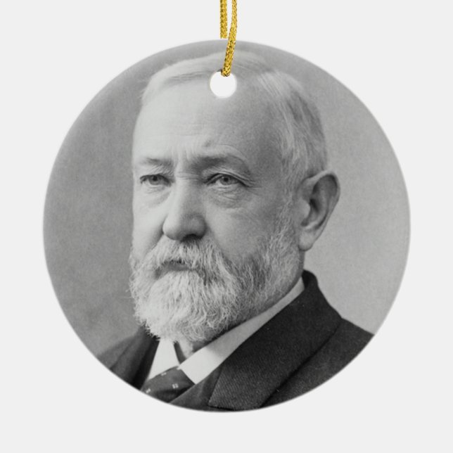 Benjamin Harrison 23rd President Ceramic Tree Decoration (Front)