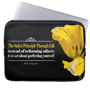 Benjamin Haydon Inspirational Quote "Principle" Laptop Sleeve
