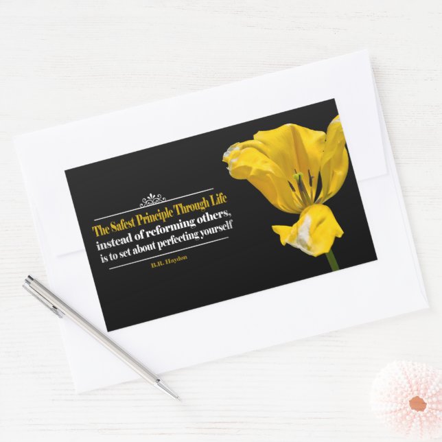 Benjamin Haydon Inspirational Quote "Principle" Rectangular Sticker (Envelope)