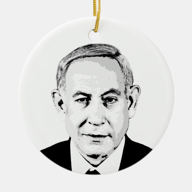 Benjamin Netanyahu Ceramic Tree Decoration (Front)