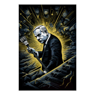 Benjamin Netanyahu Microphone Poster