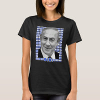 Benjamin Netanyahu Prime Minister Portrait  Flag o