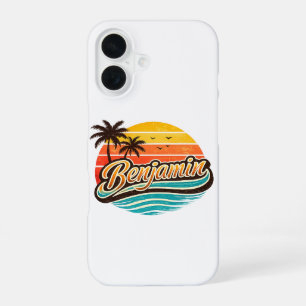 Benjamin Retro Sunset Name Design iPhone 16 Case