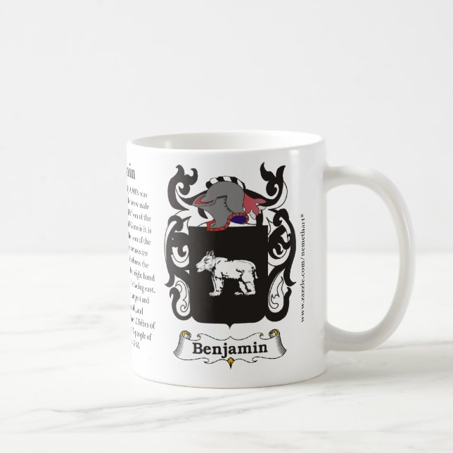 Benjamin, the origin, the meaning and the crest coffee mug (Right)