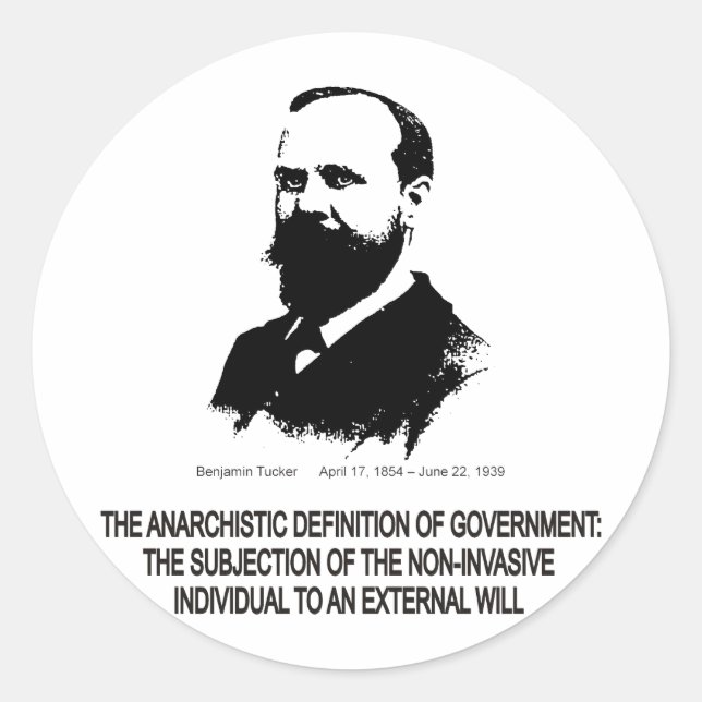 Benjamin Tucker Classic Round Sticker (Front)
