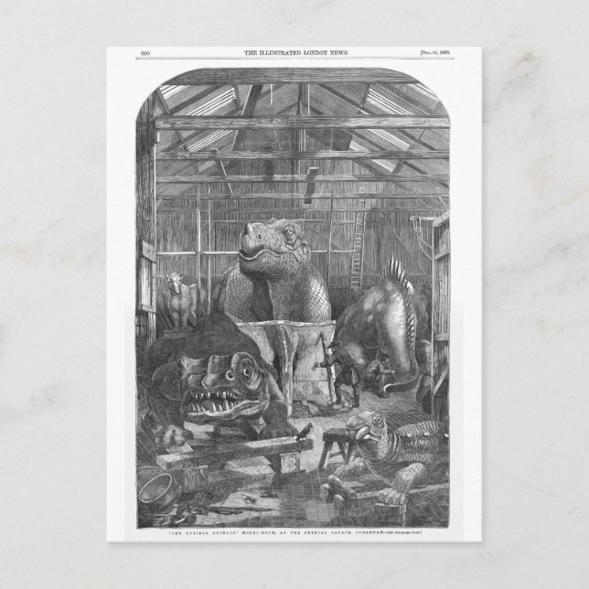 Benjamin Waterhouse Hawkins Studio Antique Print Postcard (Front)