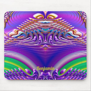 BENJAMIN ~ Zany Green, Blue, Yellow and Purple  Mouse Mat
