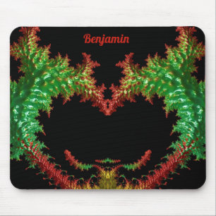 BENJAMIN ~ Zany Hot Red, Yellow, Black and Green  Mouse Mat