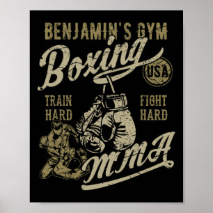 Benjamin's Gym Boxing Mma Retro Design For The Nam Poster
