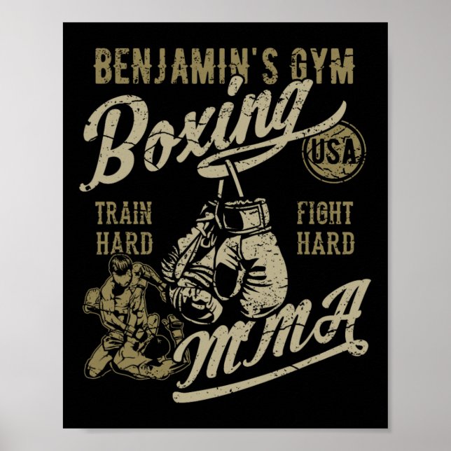 Benjamin's Gym Boxing Mma Retro Design For The Nam Poster (Front)